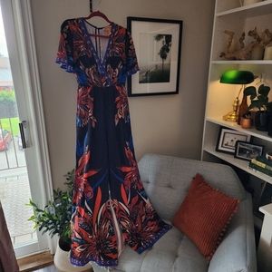 Flying Tomato - 70s Style Wide Leg Jumpsuit